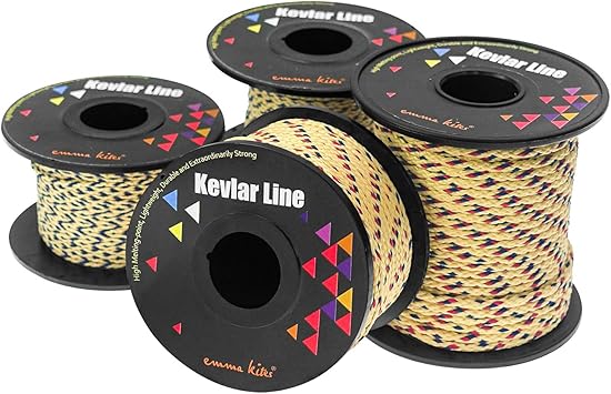 Amazon Emma Kites 100 ブレードケブラーライン コード 破断強度68kg 450kg カラーミックス ケブラーロープ ユーティリティコード ハンモック テントロープ パラコード ハイキング アウトドア Emma Kites ロープ 張り綱