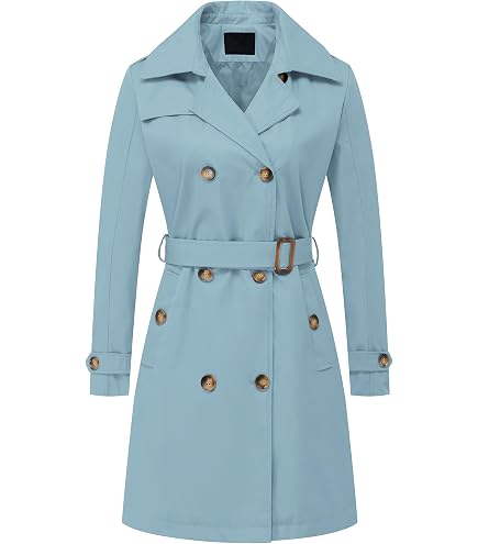 Amazon.com: Garemcy Women's Long Waterproof Trench Coat Double