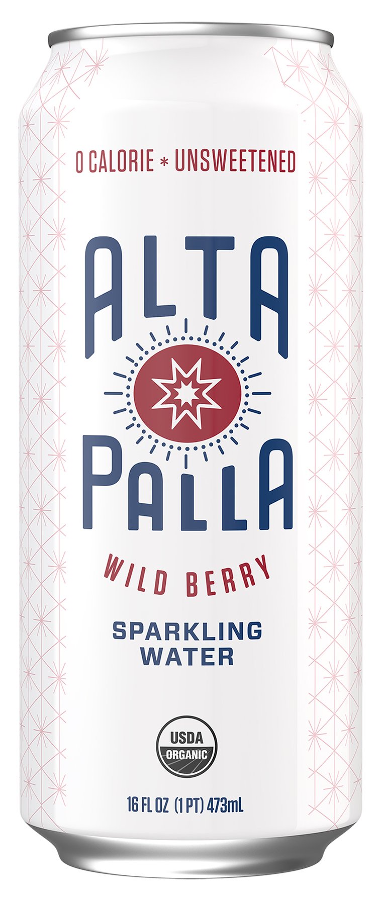 Alta Palla Organic Sparkling Water, Wild Berry, 12 Count