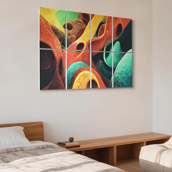UMIACOUSTICS 8 PCS 0.7INCH THICK ART ACOUSTIC PANELS, TOTAL 47.2” X 31.5” DECORATIVE SOUND ABSORBING ART PANELS, ACOUSTICAL WALL PANELS FOR HOME, OFFICE, HOTEL, SAGE-BROCADE