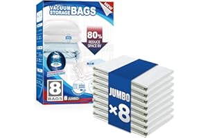 TAILI 8 Pack Vacuum Storage Bags for Comforter and Blankets, Jumbo Vacuum Seal Bags for Bedding 40x31 Inch, Space Saver Bags for Clothes, Pillows, Saving More Closet Space