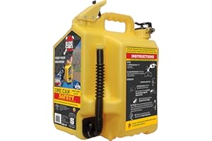 Surecan 5 Gallon Type II Safety Can - Flexible Rotating Spout, Spill Free Tank, Self-Venting, Thumb Trigger & Total Flow Control Jerry Can (Yellow)