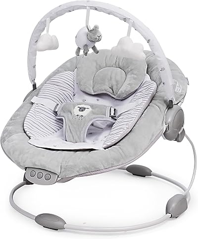 LADIDA Soft Padded Lamb Bouncer 0-6 Months Soothing Music Vibration