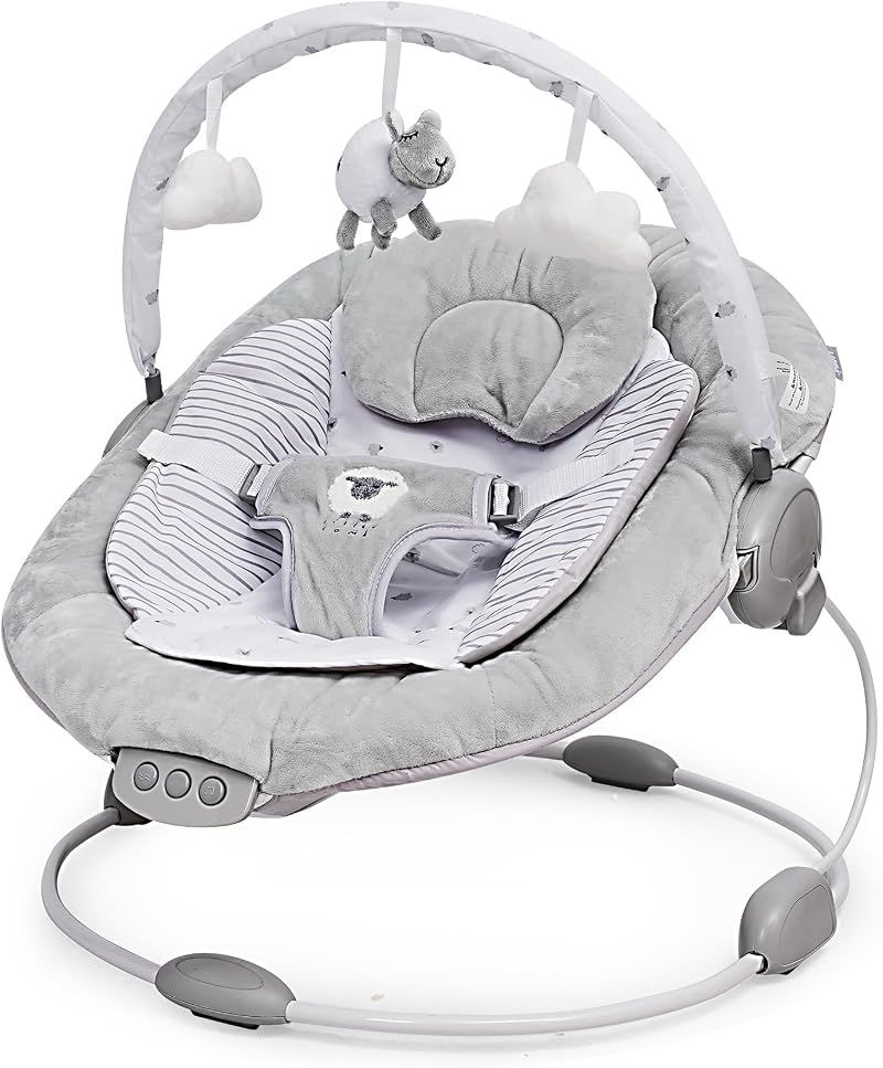 LADIDA Soft Padded Lamb Bouncer 0-6 Months Soothing Music Vibration