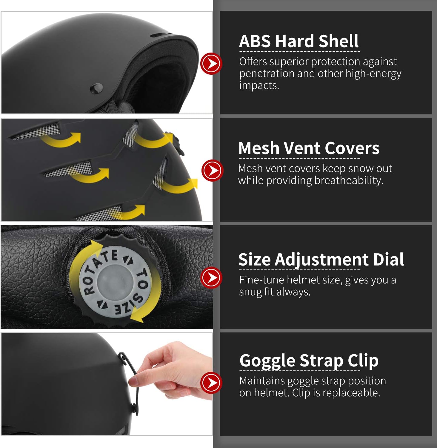 TurboSke Ski Helmet, Snowboarding Helmet for Men, Women and Youth and Kids : Sports & Outdoors