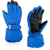 BAVST Kids Winter Glove Boys Girls Snow Ski Waterproof Gloves for Teens Fleece Lining Warm Mittens Outdoor