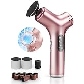 Sunnymark Electric Foot Callus Remover with Ice Compress, 50 Sanding Discs | Rechargeable cordless design with 9 speeds and LED display, gentle dry cracked heel and nail care for easy at-home foot care