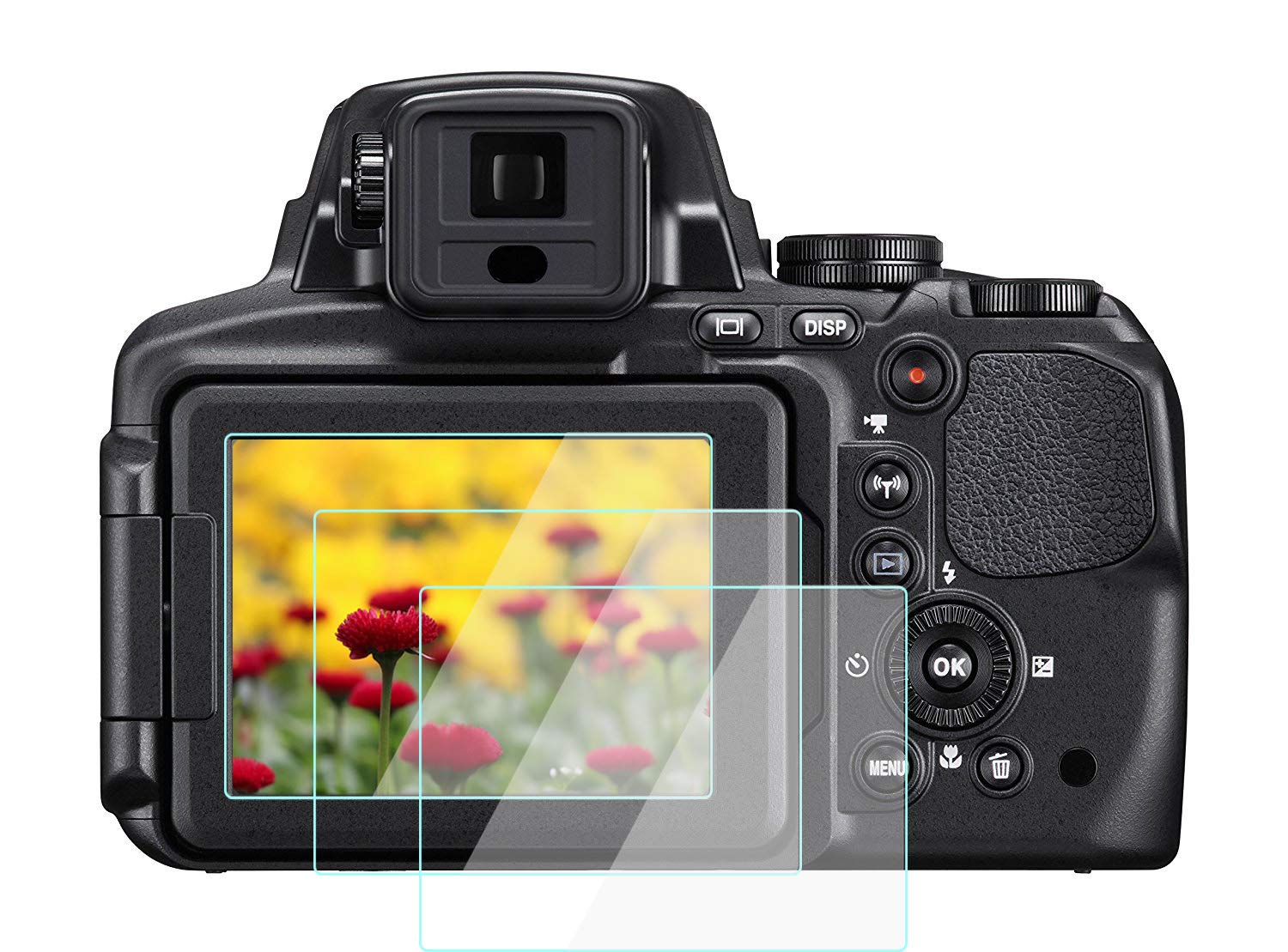 Screen Protector Designed for Nikon COOLPIX P900 P900S P600 P600S, KOMET 9H Tempered Glass Anti-Bubble Anti-scratch Ultra-Clear [3-Pack]