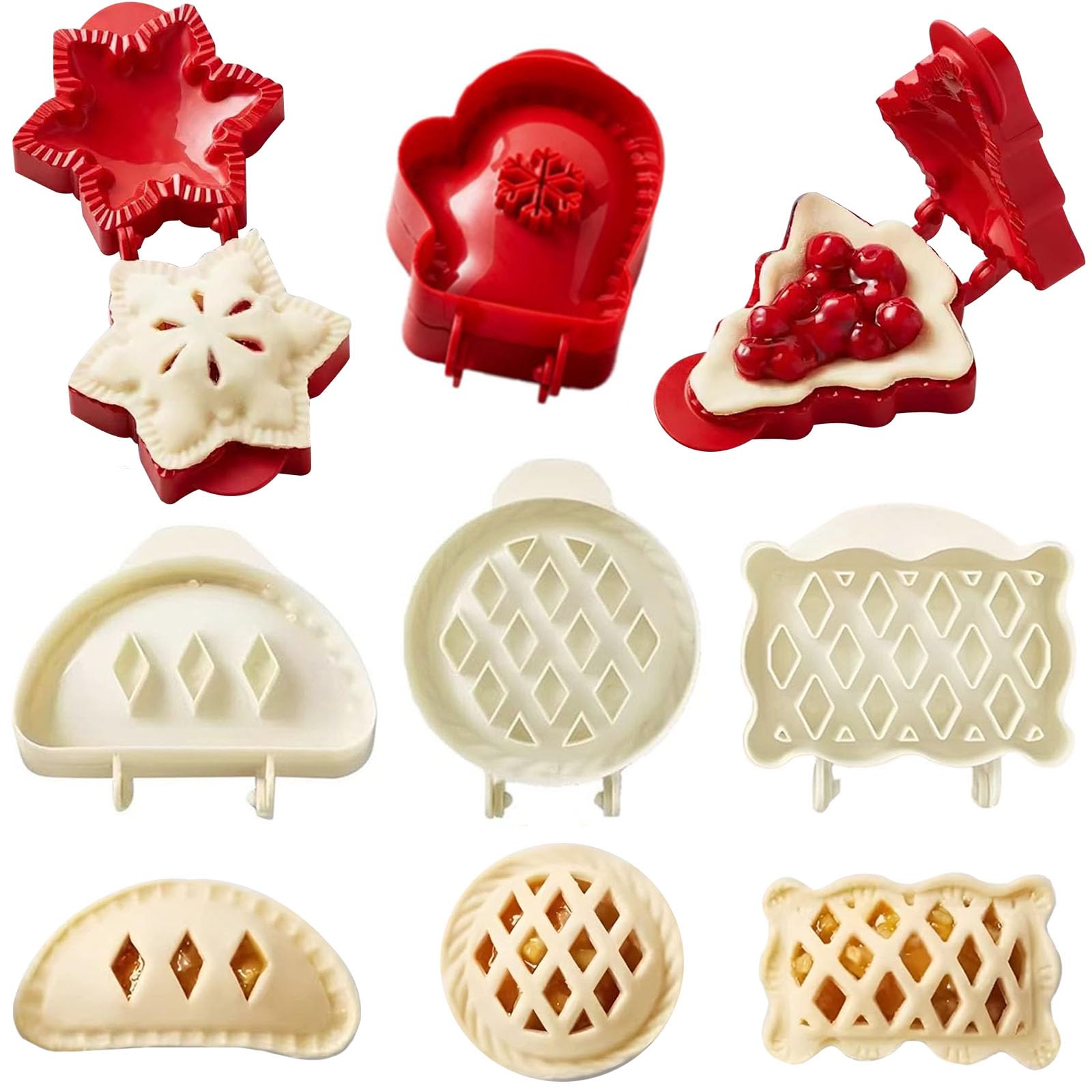 Photo 1 of AOLIUP 6Pcs Mini Hand Pie Molds - Dough Presser Pocket Pie Molds for Baking - One Press Hand Pie Maker Set for Thanksgiving Christmas Party Potluck