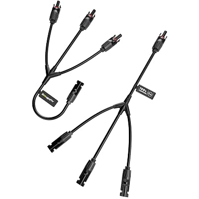 BougeRV Solar Y Branch Connectors Solar Panel Parallel Connectors 1 to 3 Solar Cable Wire Plug Tool Kit (M/FFF and F/MMM)