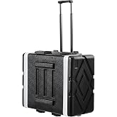 VEVOR 6U Rack Case, Standard 19 in Depth, Server Rack Cabinet with ABS Construction Wheels Heavy-Duty Twist Butterfly Latches, Detachable Front &amp; Back Panels, for Amps, Mixers, Microphone Receivers