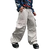 QGRSWBC Mens Cotton Cargo Jeans Casual Loose Fit Pants Wide Leg Trousers with Pockets