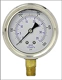 Liquid Filled Pressure Gauge, 2.5" DIAL