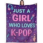 Kpop Blankets Gifts for Girls,Easter Gift Basket Kpop Merch,K Pop Gifts for Teen Girls Fan,K-Pop Lovers Throw Blanket,Korean Fantasy Anime Blanket,K Pop Music Gift for Women,Cozy Soft Blankets 50"x60"