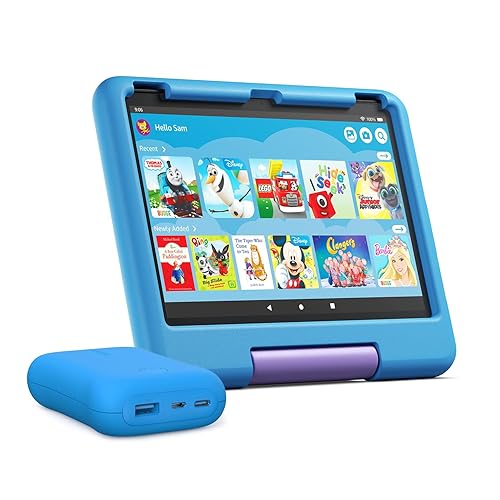 Amazon Fire HD 10 Kids tablet + Made for Amazon, Kids Portable Charger