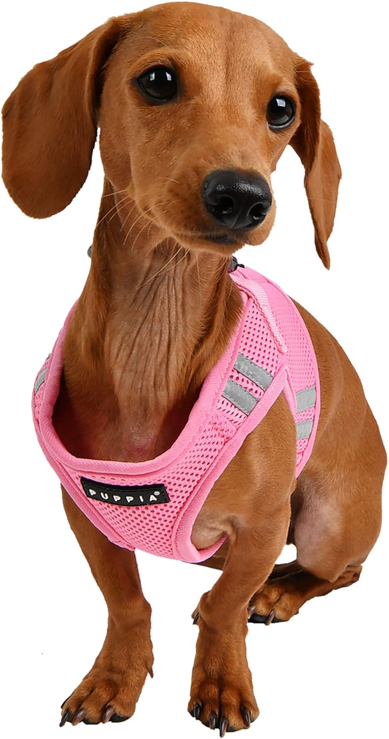 Puppia Extra Large Dog Harness, Pink, Fashionable, Reflective Safety Bands, X-Large - Image 5