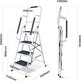 Aidapt 4 Step Ladder with Dual Handrails Folding Space Saver Non-Slip view 2