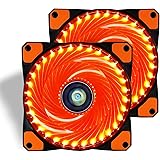 Conisy Silent Series 120mm Case Fan for Computer Case, LED PC Case Fan with 4pin Molex & 3pin Motherboard Connector - Orange 