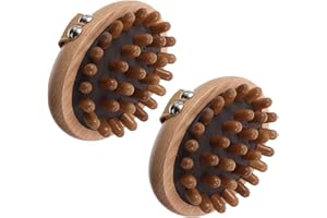 VILLCASE 2pcs Wide Tooth Wooden Scalp Massage Comb Beech Scrubber Brush for Men Women