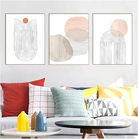 QIAOZ Arte de Pared, Pintura en Lienzo de Acuarela Rosa Rubor, póster