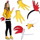 Jutom 5 Pcs Rooster Chicken Costume Accessories for Adults Includes Chicken Feet, Tail, Comb Headband, Beak Nose Mask F Halloween Thanksgiving Cosplay Outfit