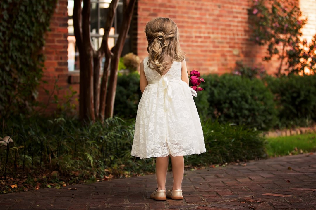 ivory lace flower girl dress