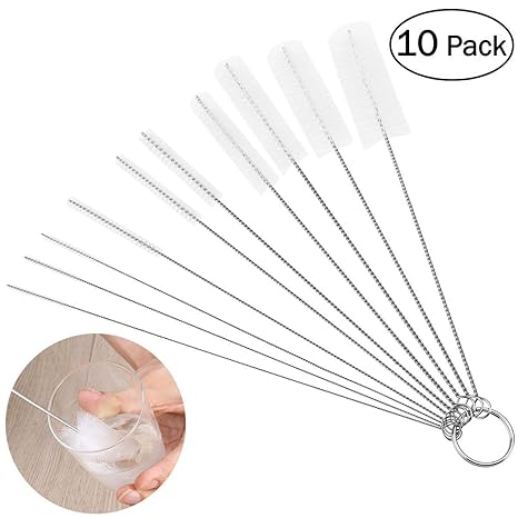 OUNONA Schlauchbürste Set Nylon Reinigungsbürsten Drahtrohr Werkzeug für Reagenzgläser Reinigen,Multifunktional (Pack of 10) 