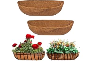 EROCK 2PCS Coco Liner Trough Coco Liner for Planters, 24/30/36/48 inch Half Moon Shape Trough Coco Coir Coconut Fiber Replacement Liner for Window Box, Wall Trough Planter (48inch-2pcs)
