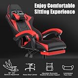 bigzzia Ergonomic Gaming Chair with Lumbar Cushion and Headrest Red view 8
