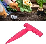 CHICIRIS Soil Puncher 18cm Plastic Garden Dibber for Seedling Planting Tool Pink view 3