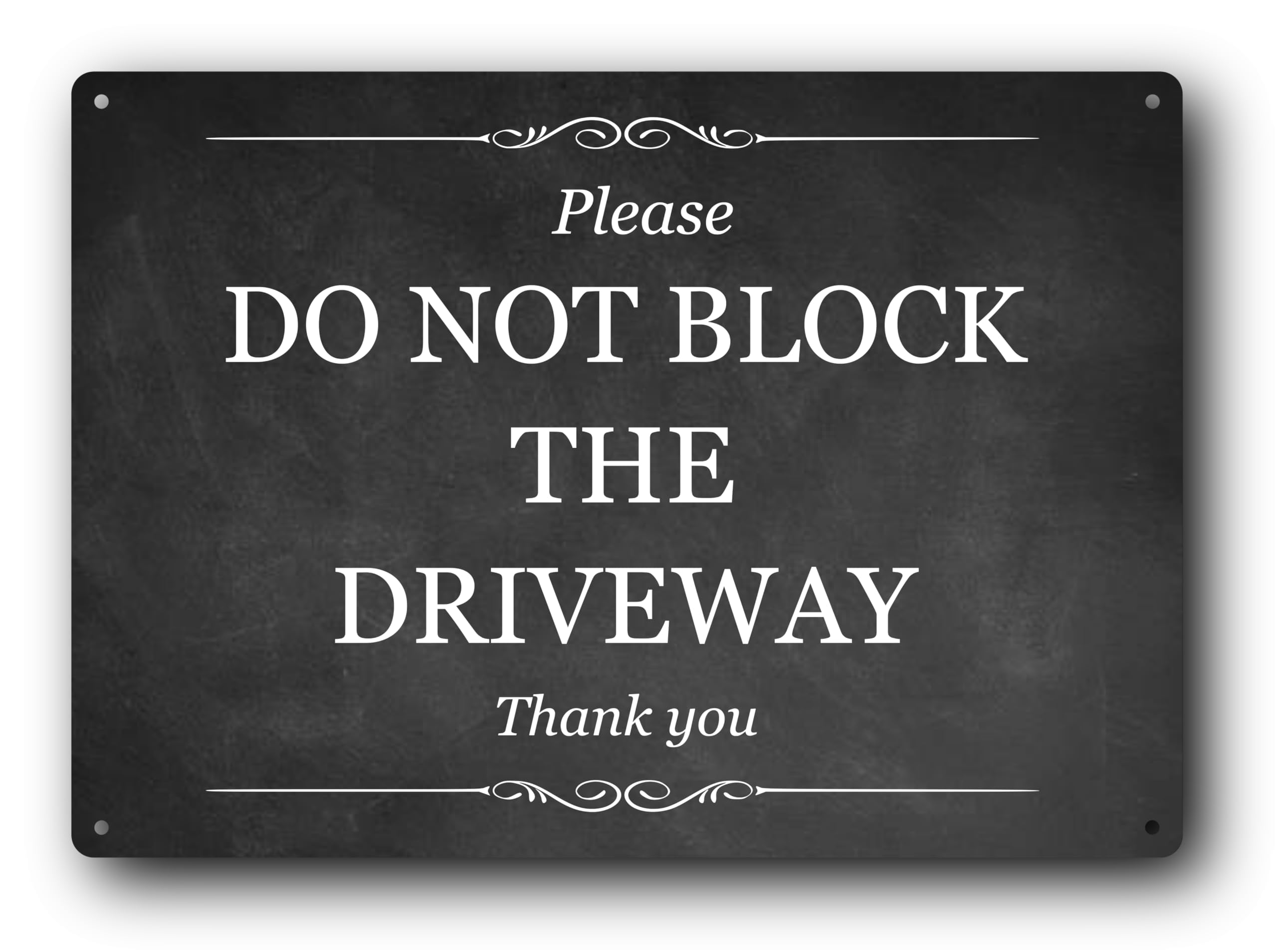Premium "Please Do Not Block The Driveway" Sign - A4 Size, Aluminium Composite, UV Printed, 3mm Thickness, 4 Screw Holes for Easy Mounting