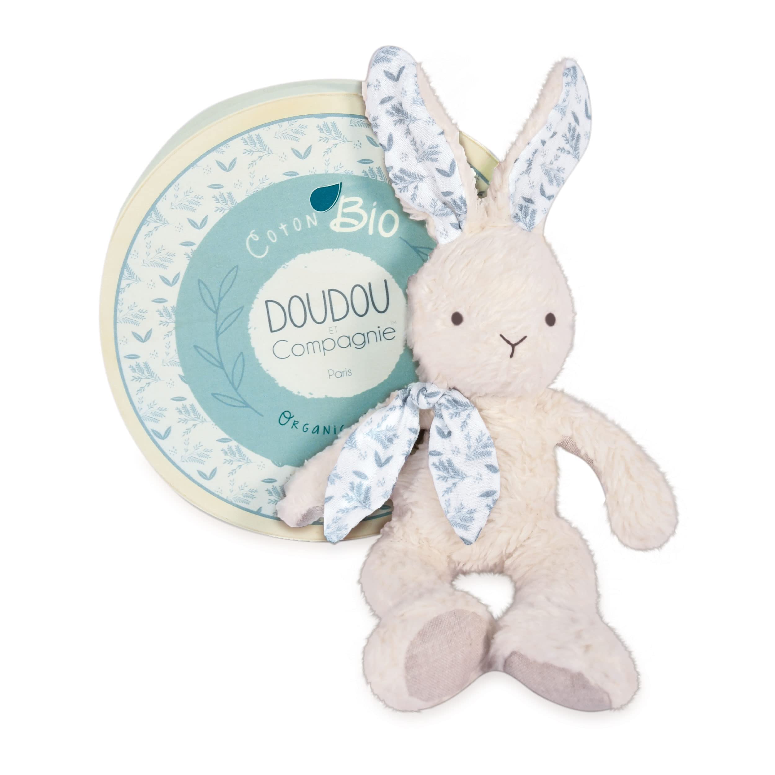 Doudou et Compagnie - Rabbit Puppet - Organic Soft Toy - White - 25 cm - BOTANIC BIO - DC3971
