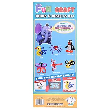 APPU Fun Craft Birds & Insects DIY Kit, Art and Craft for Kids (Scan to Learn, Play and get Creative)