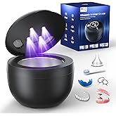 Ultrasonic Retainer Cleaner(2025 Upgraded), 45kHz Cleaning Machine for Dentures, Mouth Guards, Braces, Toothbrush & Jewelry,