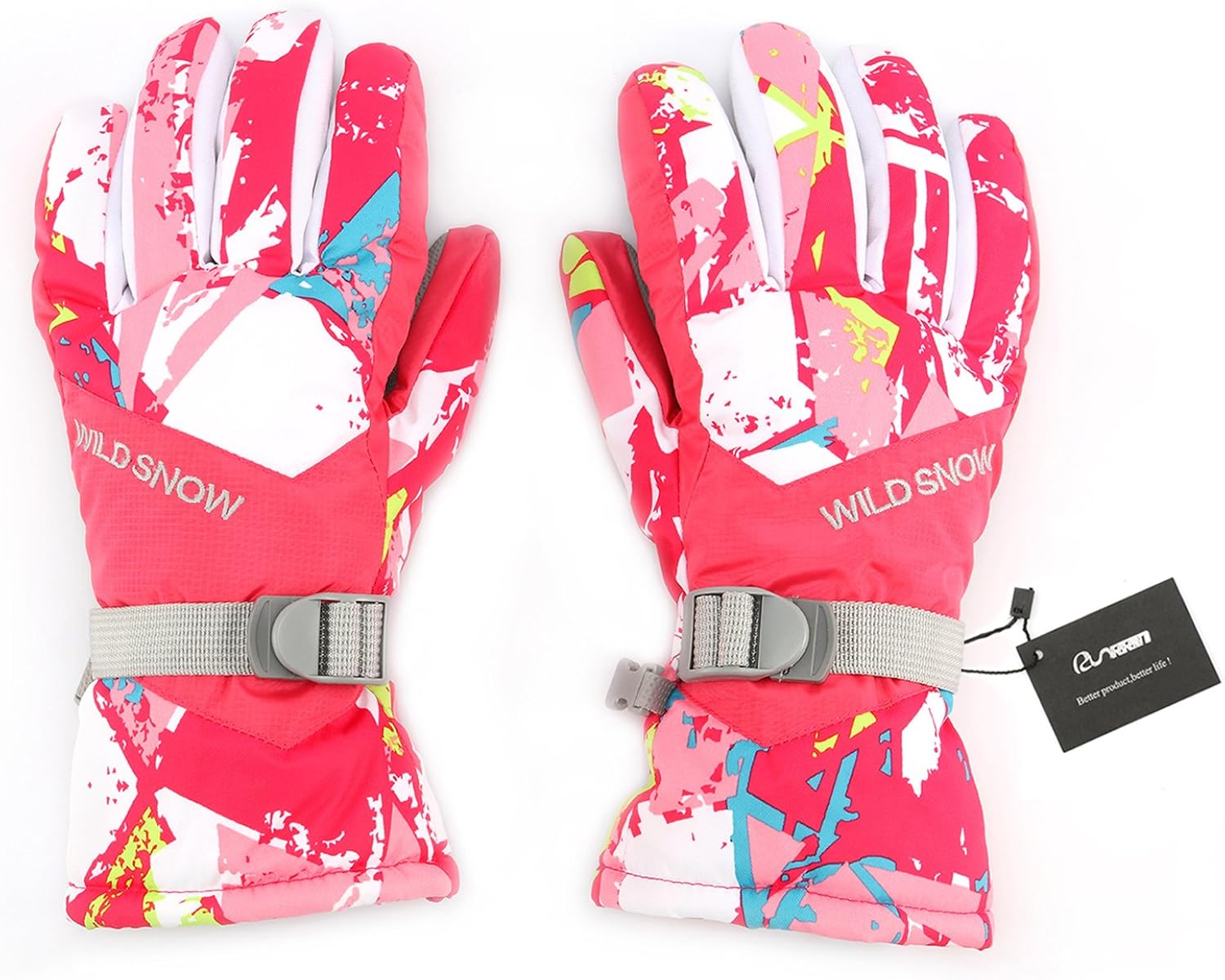 Ski Gloves,RunRRIn Winter Warmest Waterproof and Breathable Snow Gloves for Mens,Womens,ladies and Kids Skiing,Snowboarding: Clothing