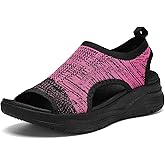 YESWIN Women Walking Sandals Arch Support Orthotic Comfortable Plantar Fasciitis Non-slip Casual Open Toe Sport Sandals for Athletic Summer Beach