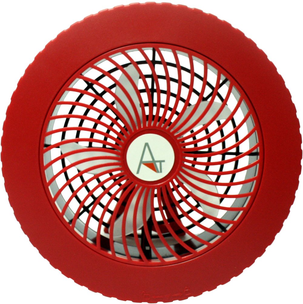 AntilaTech Wired (USB Powered) or Cordless (Battery Powered) Quiet Personal Desktop Mini Fan with Portable Lightweight Design – Suitable for Study, Office, Camping and Travel (Red/Black)