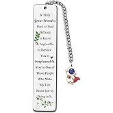 to Friend Bookmarks for Women Men Best Friend Birthday Graduation Farewell Gifts True Friendship Appreciate Engraved Quote Bookmark Personalized Book Lover Christmas New Year Cute Astronaut Keepsakes