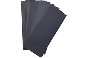 LANHU Abrasive Dry Wet Waterproof Sandpaper Sheets Assorted Grit of 400/600/ 800/1000/ 1200/1500 for Furniture, Hobbies and H