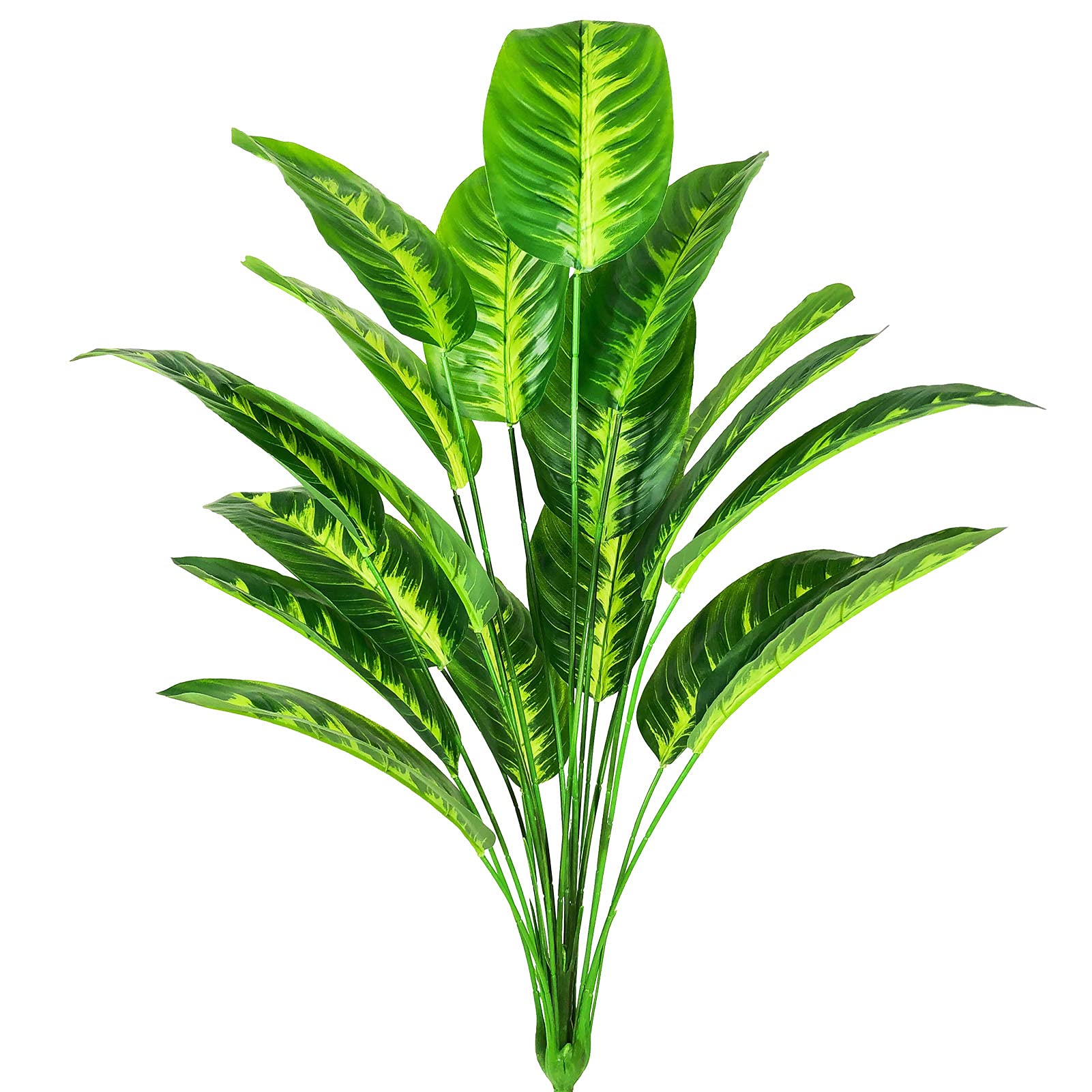 AIVORIUY Artificial Plants Fake Ficus Tree Leaves with Stems 31" Tall Faux Bird of Paradise Palm Tree Imitation Frond Green Leaf Tropical Plants Greenery Floral Jungle Party Home Garden Decoration