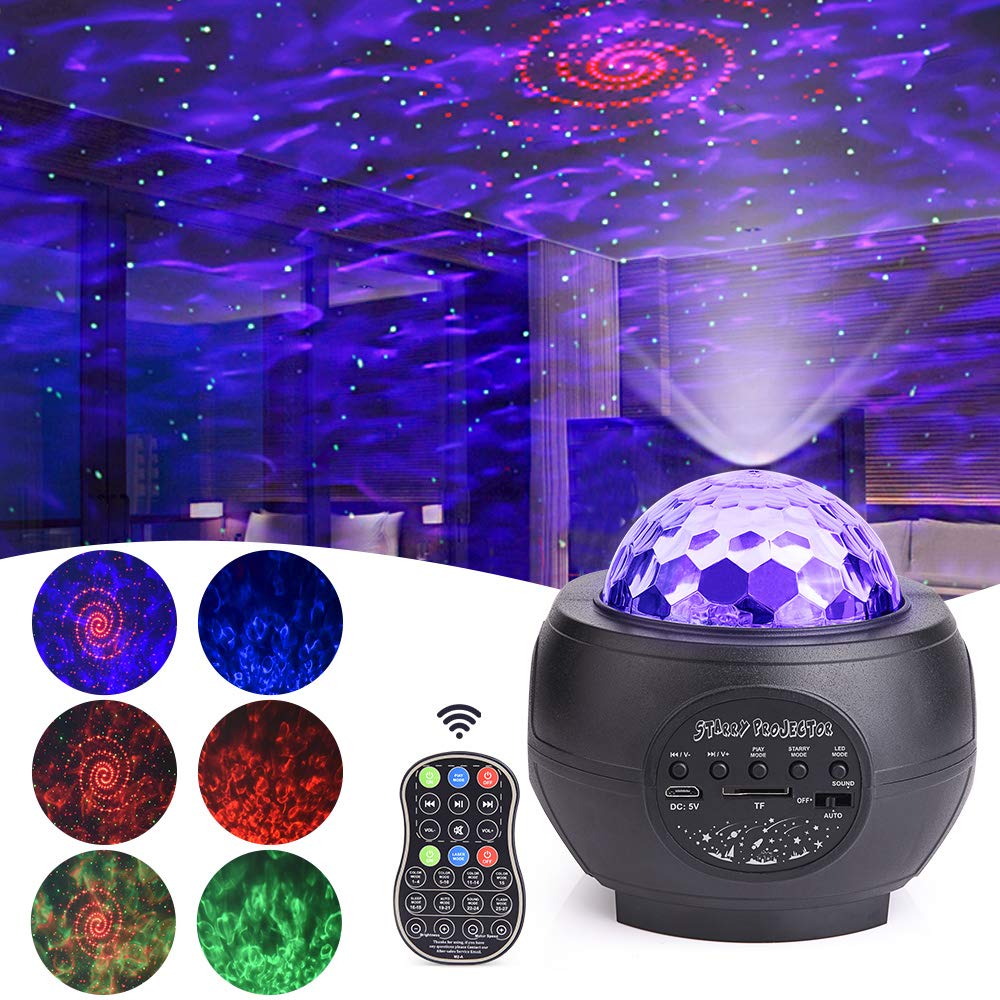 LED Disco Light Projector, MICTUNING Strobe RGB Decoration Stage UV Light with Remote Control Sound Activated Time Function USB Power Cable for Xmas Club Bar Halloween Party