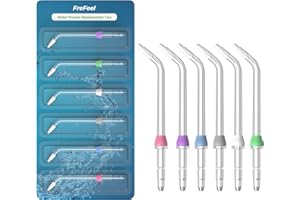 FREFEEL Replacement Heads for Waterpik, Replacement Picks for Water Pik Water Flosser (6 Orthodontic Tips)