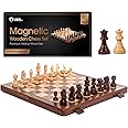 Chess Set Magnetic - Premium Wooden Board Game with a Portable Wood Case and Secure Storage for Pieces, Set for Kids and Adults (Walnut Wood) - Chess Armory