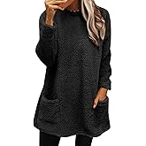 Fleece Sweatshirts for Women 2025 Plus Size Casual Long Sleeve Fuzzy Sherpa Pullover Winter Warm Cozy Sweaters Tops