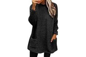 PIFAME Oversized Sweaters For Women Casual Fleece Fuzzy Faux Shearling Warm Winter Outwear Jacket Shaggy Coat Cute Sweater