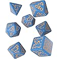 Q WORKSHOP Pathfinder Ruins of Azlant Rpg Ornamented Dice Set 7 Polyhedral Pieces Blue, Standard (15mm - 17mm)