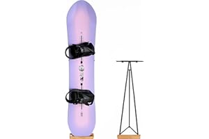 PJCOLL [PJ Collection] Metal and Wood Snowboard Stand, Snowboard Showcase for Home and Businesses, Freestanding Vertical Stand, Snowboard Storage and Display, Display Stand, Indoor Display Storage Rack