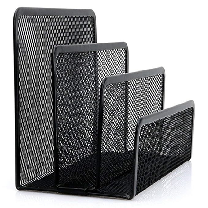 Ogquaton Black Mesh Office File Holder Organiser Paper Document Tray