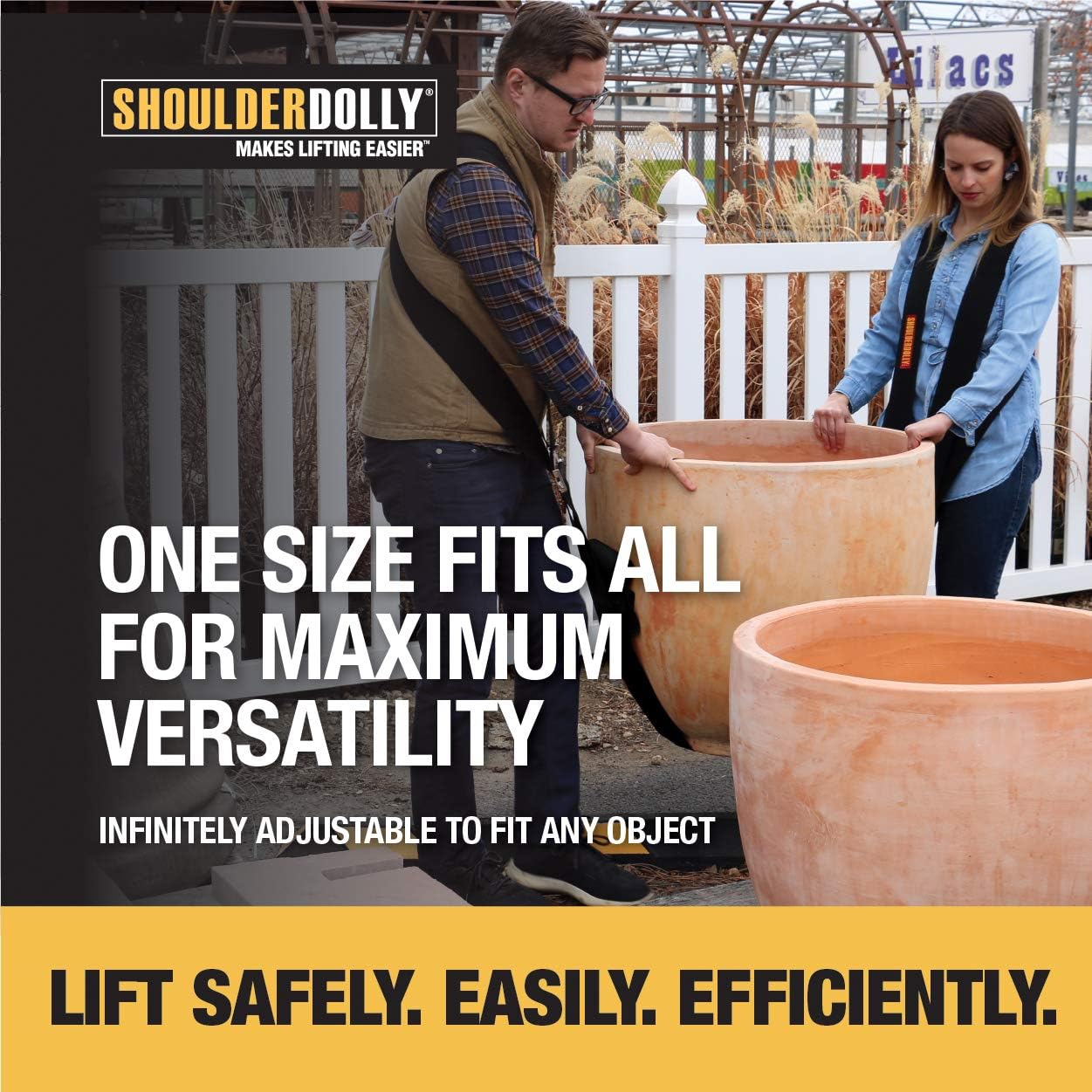 Shoulder Dolly Moving Straps - Lifting Strap for 2 Movers - Move, Lift, Carry, And Secure Furniture, Appliances, Heavy, Bulky Objects Safely, Efficiently, More Easily Like The Pros - Essential Moving Supplies - LD1000: Home Improvement