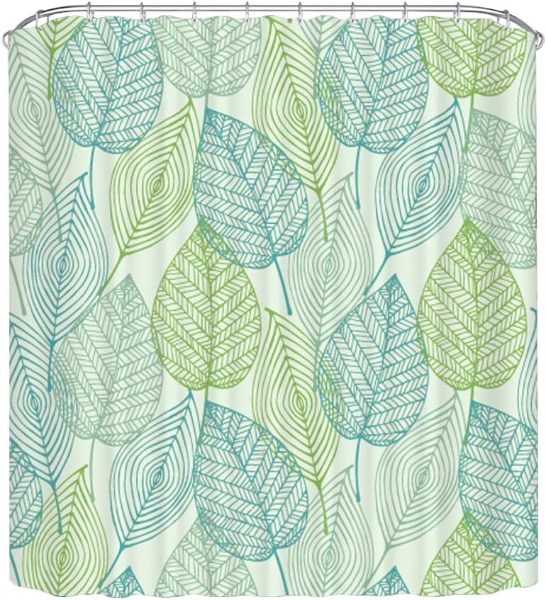 Amazon Com Home Queen Leaves Printed Shower Curtain Waterproof